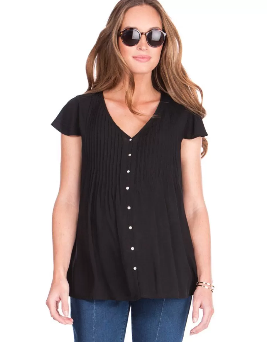 New Seraphine Blusa Premama Con Drapeado - Negro