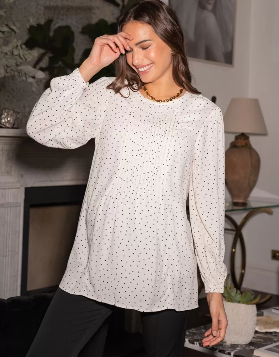 Clearance Seraphine Blusa Premama Y De Lactancia Con Lunares