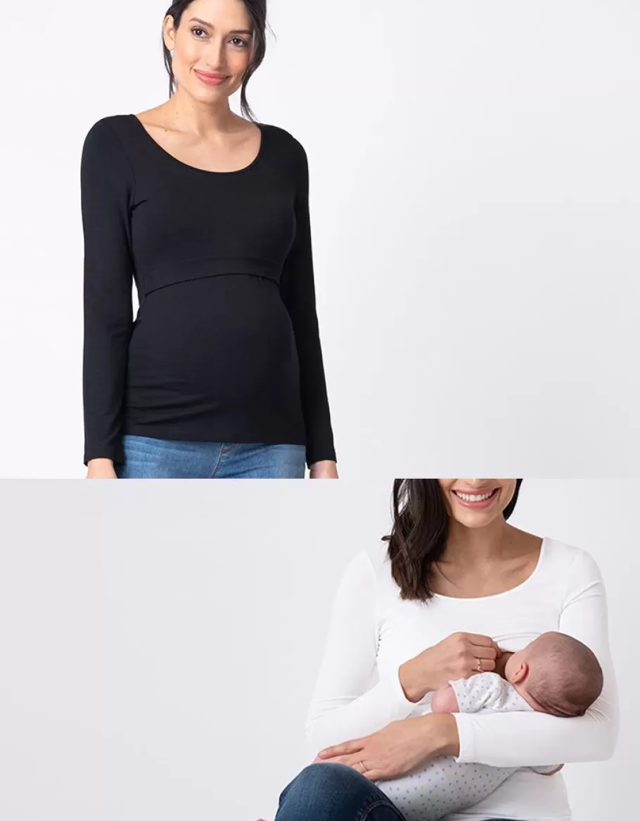 Clearance Seraphine Camiseta Lactancia Premama- Pack De 2 Blanco Y Negro