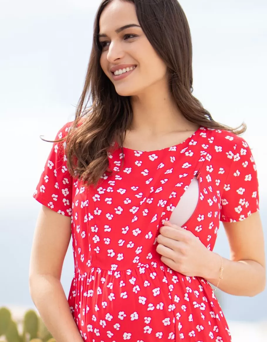 Sale Seraphine Camiseta Premama Y Lactancia Manga Corta Roja