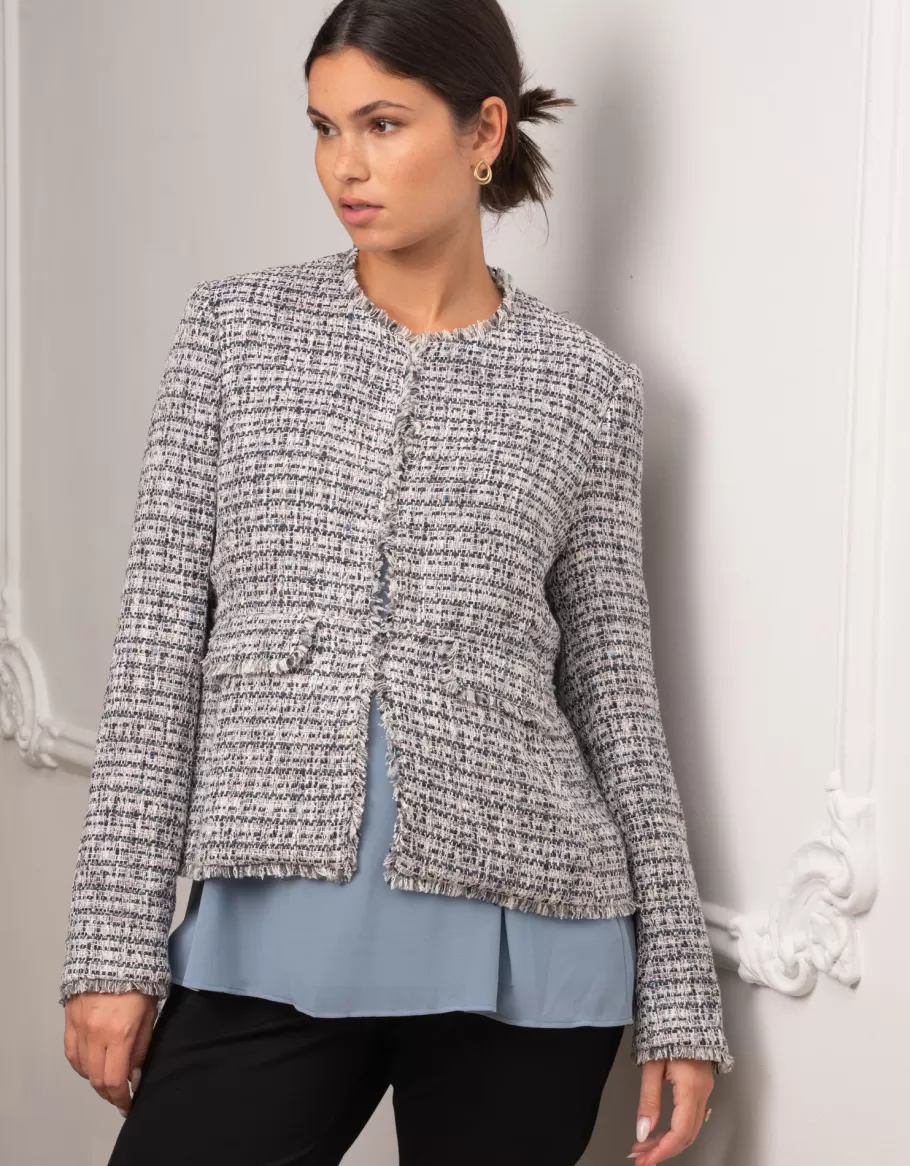 Fashion Seraphine Chaqueta De Premama De Tweed Con Flecos