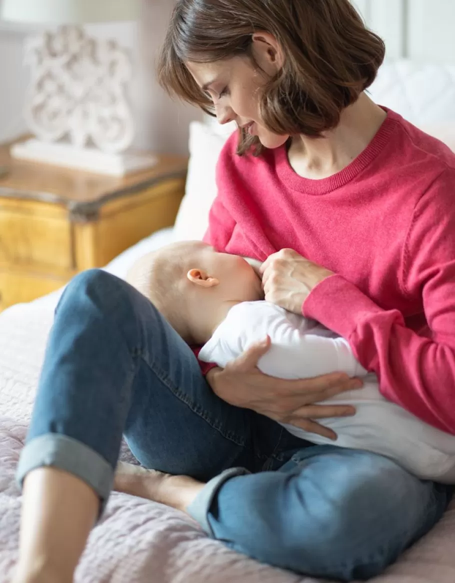 Best Sale Seraphine Jersey Premama De Algodon Con Abertura Para Lactancia En Color Cereza