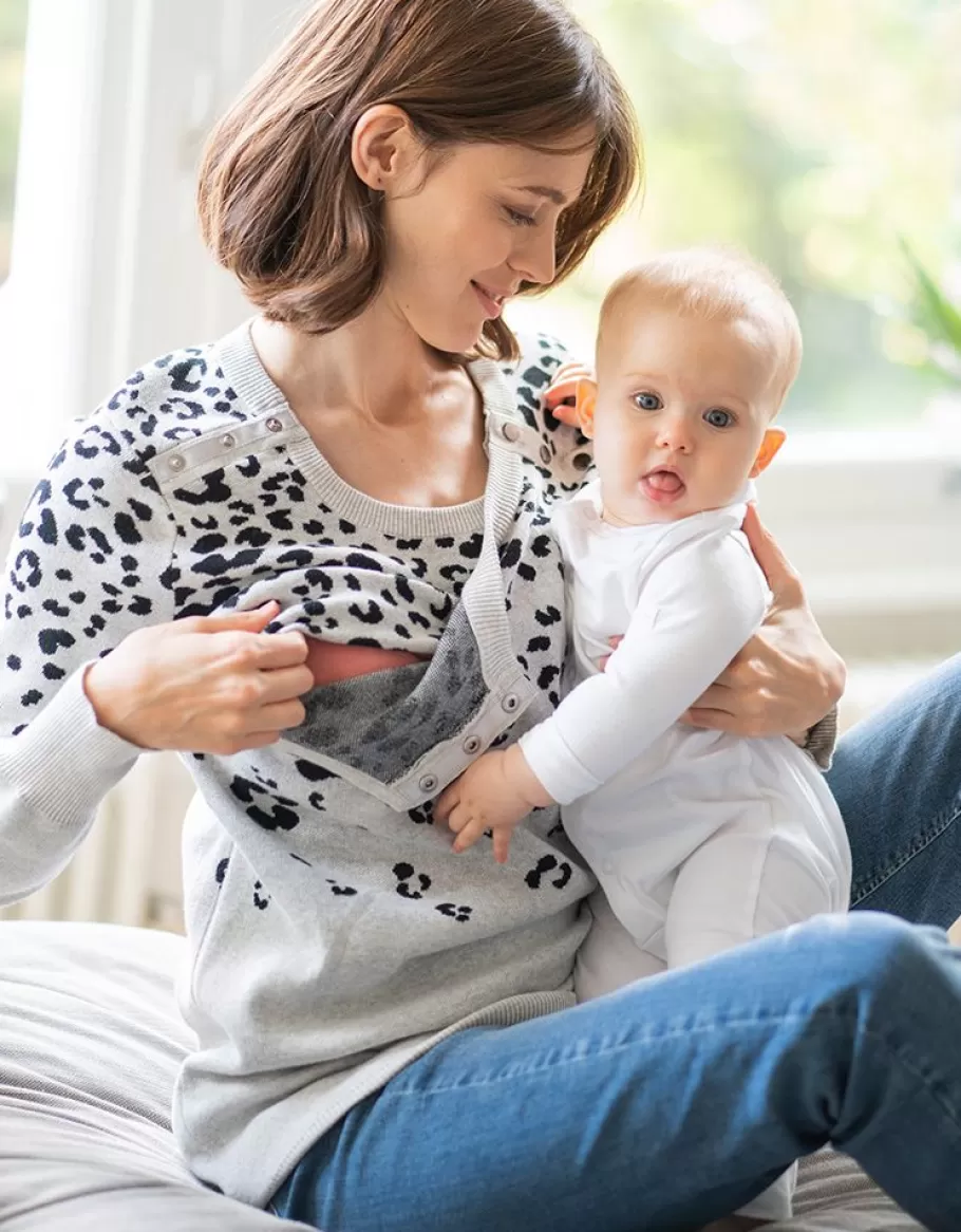 Outlet Seraphine Jersey Premama Y De Lactancia Con Estampado Sensorial Para El Bebe Moda Maternidad