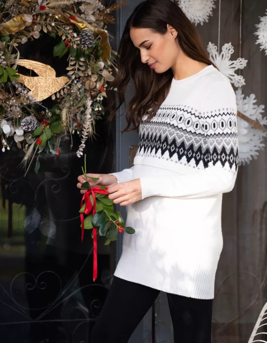 Sale Seraphine Jersey Premama Y De Lactancia Con Motivo Fair Isle Monocromo