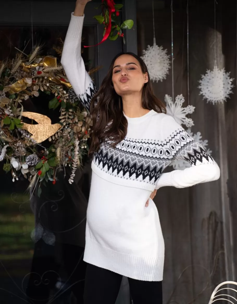 Sale Seraphine Jersey Premama Y De Lactancia Con Motivo Fair Isle Monocromo
