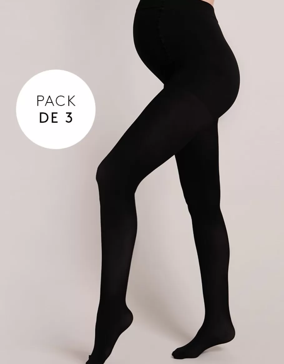 Hot Seraphine Medias Premama Negras 100D Pack De 3