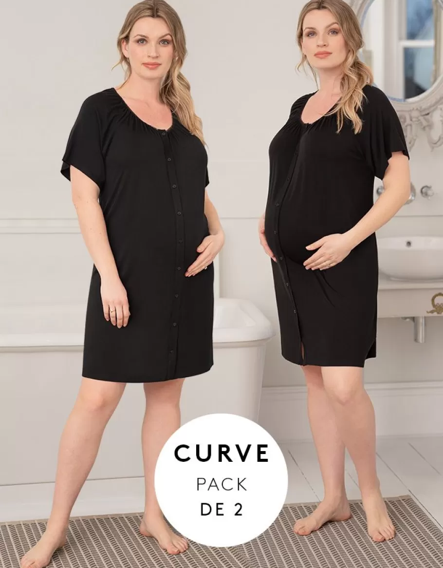 Best Sale Seraphine Pack De Dos Camisones Premama Con Cierre De Botones De La Coleccion Curve