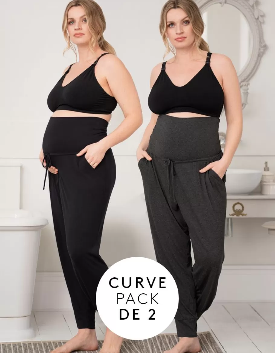 Shop Seraphine Pack De Dos Pantalones Premama Para Estar Por Casa De La Coleccion Curve
