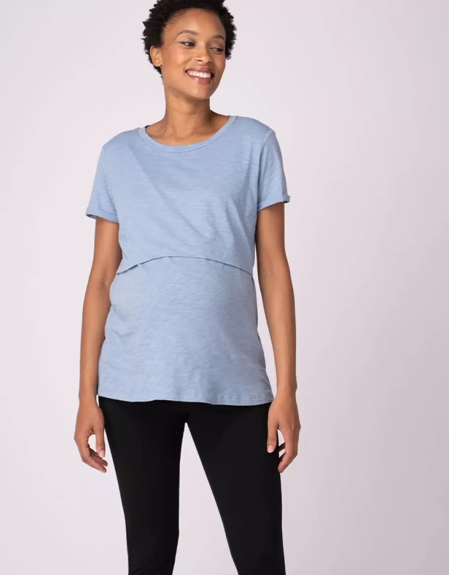 Flash Sale Seraphine Paquete De Dos Camisetas Esenciales De Maternidad A Lactancia En Azul Y Verde