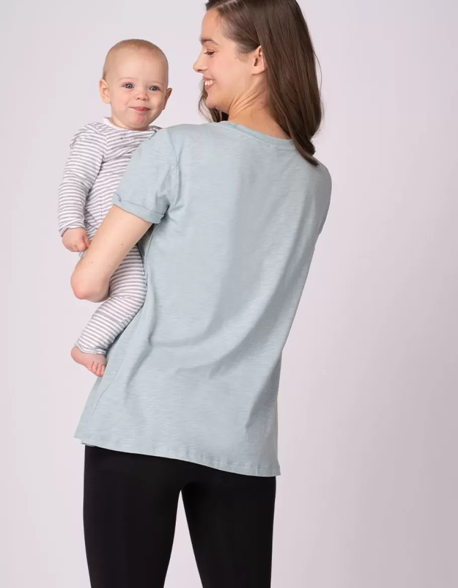 Flash Sale Seraphine Paquete De Dos Camisetas Esenciales De Maternidad A Lactancia En Azul Y Verde