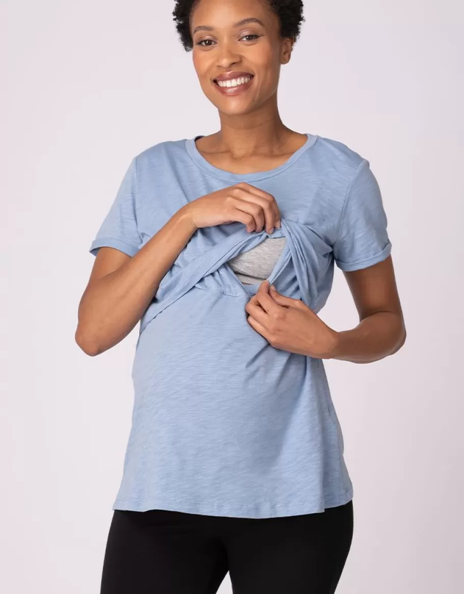 Flash Sale Seraphine Paquete De Dos Camisetas Esenciales De Maternidad A Lactancia En Azul Y Verde