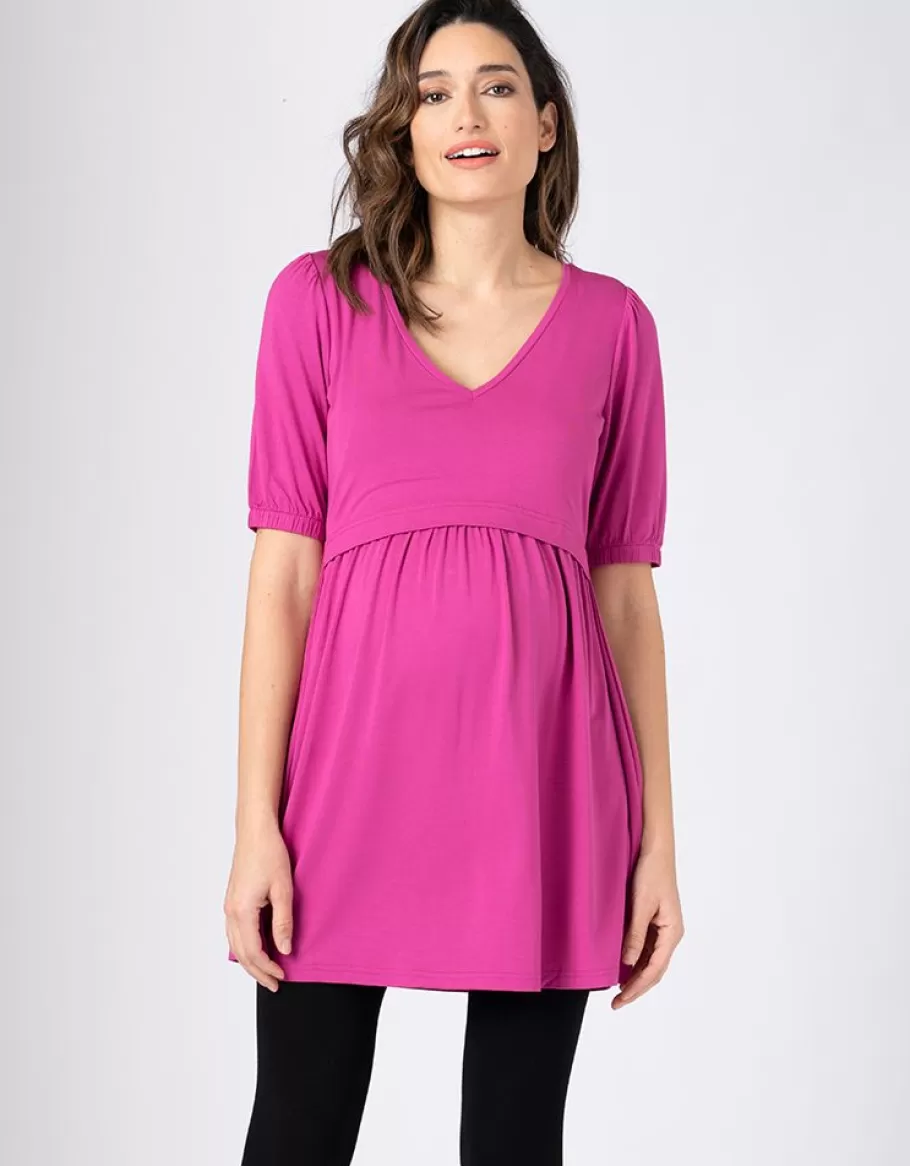 Flash Sale Seraphine Top Tunica Rosa Con Escote En V De Maternidad A Lactancia