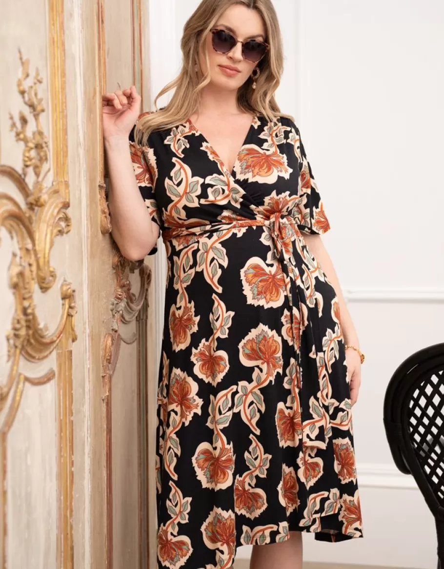 Fashion Seraphine Vestido Curve Midi Premama Bohemio Con Envoltura