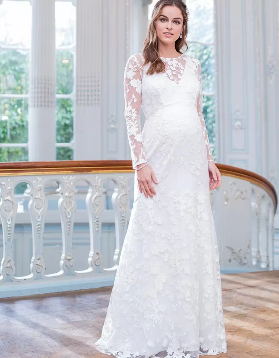 Discount Seraphine Vestido De Novia Premama De Encaje De Manga Larga