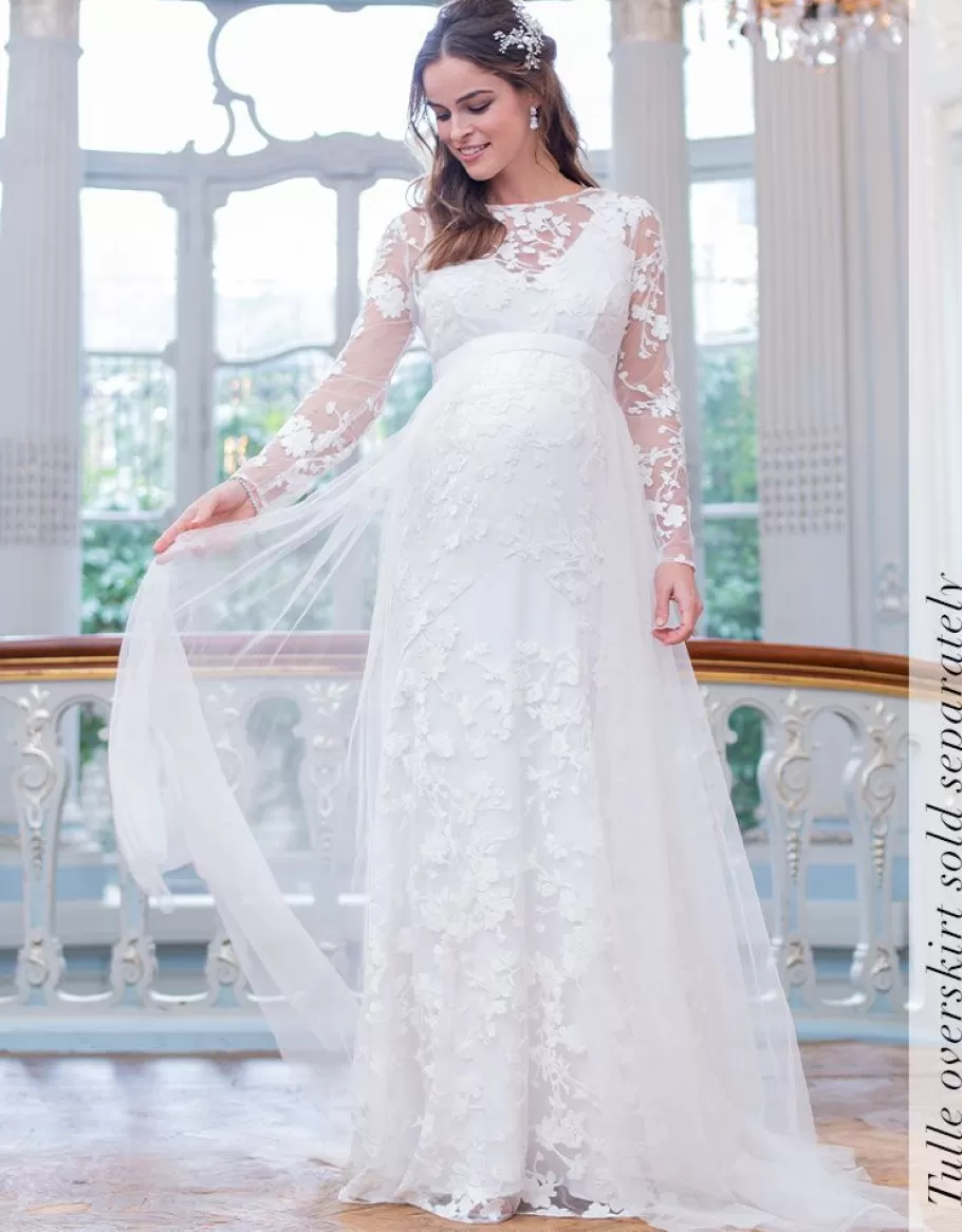 Discount Seraphine Vestido De Novia Premama De Encaje De Manga Larga