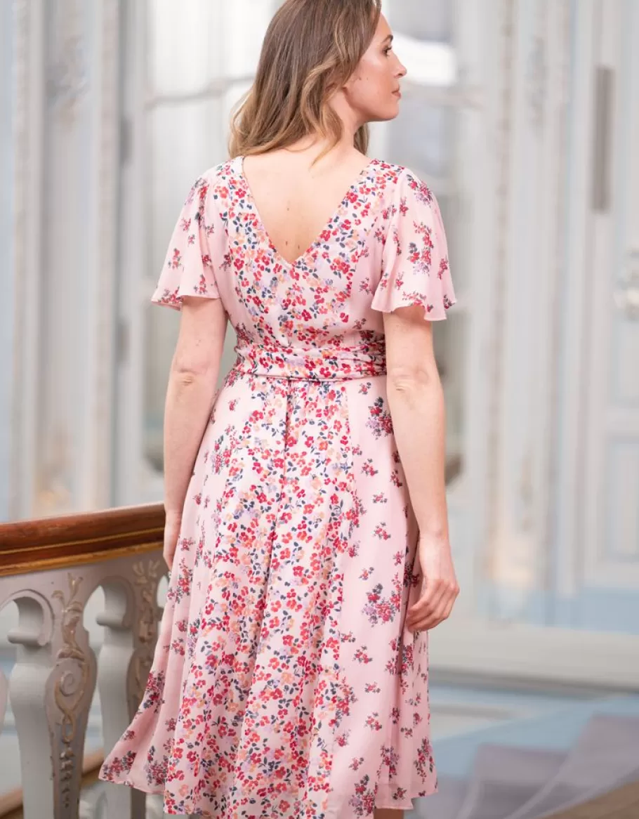Best Sale Seraphine Vestido De Ocasion De Maternidad A Lactancia Con Estampado De Flores - Rosa
