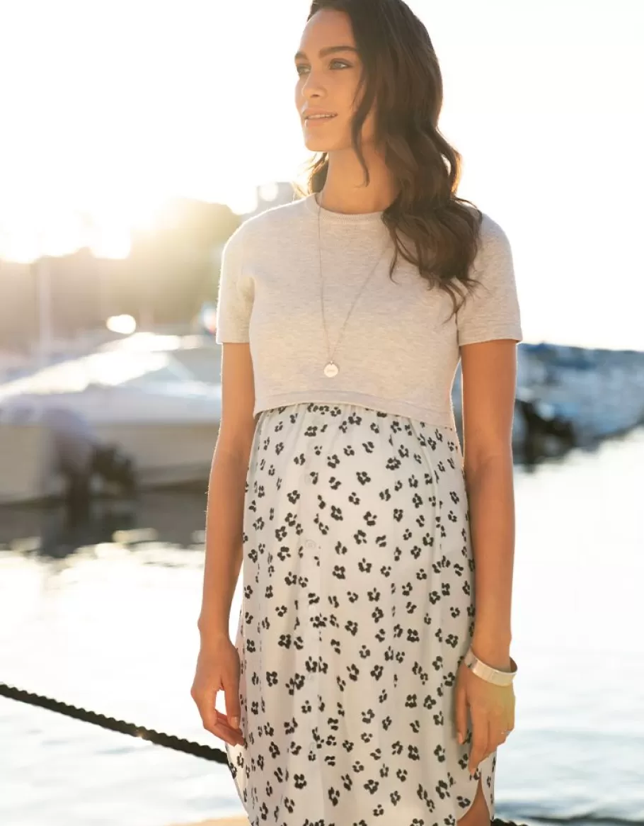 New Seraphine Vestido Lactancia Premama Con Top De Punto En Mezcla De Algodon