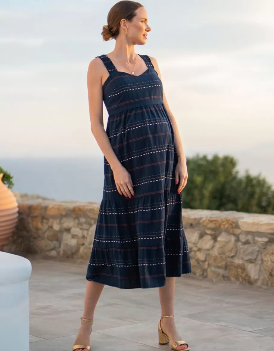 Best Sale Seraphine Vestido Midi De Punto Bohemio De Algodon Premama Y De Lactancia