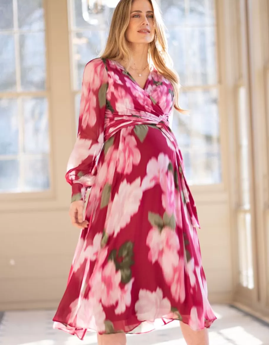 Best Sale Seraphine Vestido Midi Premama Y De Lactancia Floral Con Frutos Del Bosque