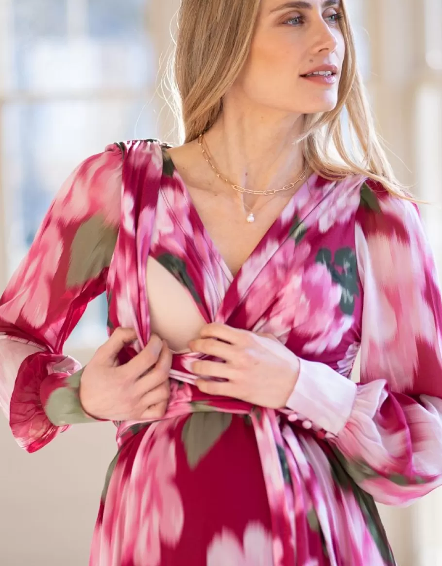 Best Sale Seraphine Vestido Midi Premama Y De Lactancia Floral Con Frutos Del Bosque