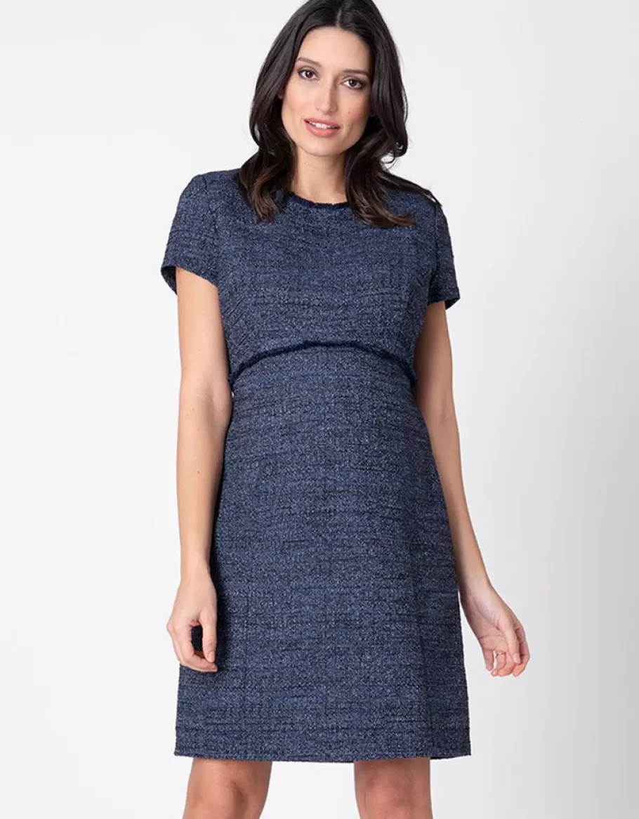 Flash Sale Seraphine Vestido Premama De Lana Bucle - Azul Marino