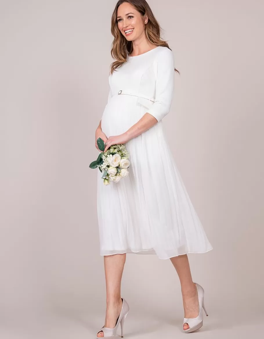 Sale Seraphine Vestido Premama De Marfil Plisado Midi