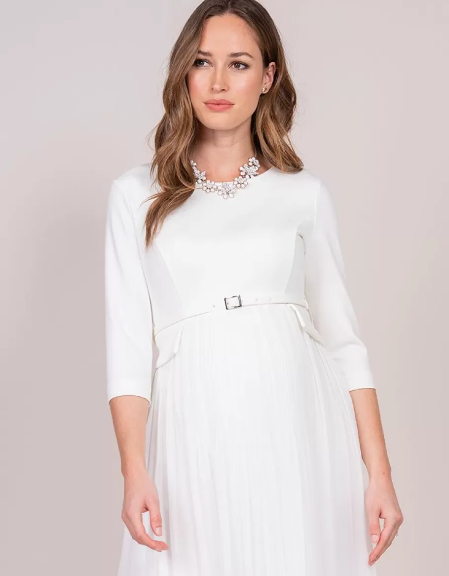 Sale Seraphine Vestido Premama De Marfil Plisado Midi