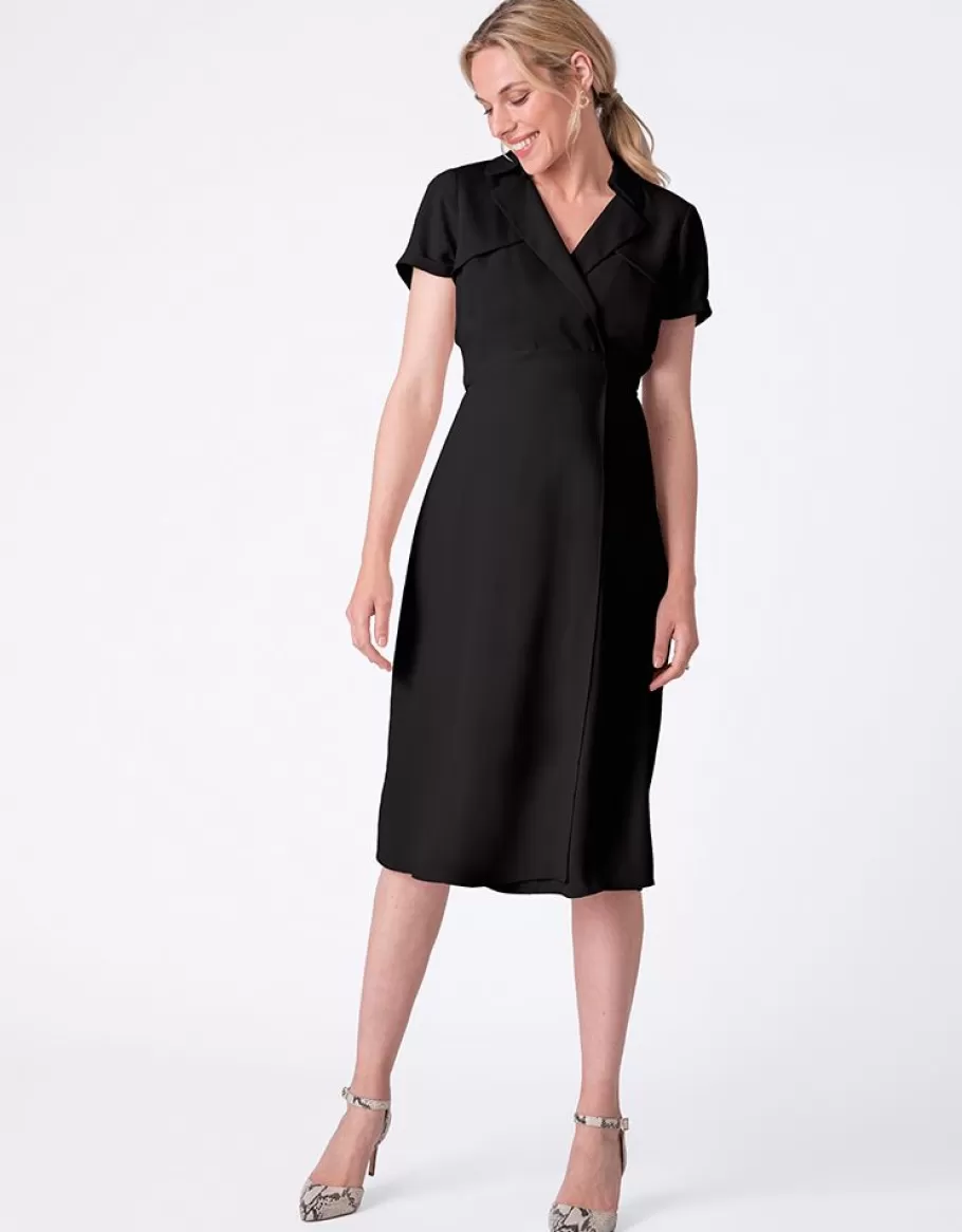 Store Seraphine Vestido Premama De Top Cruzado Negro