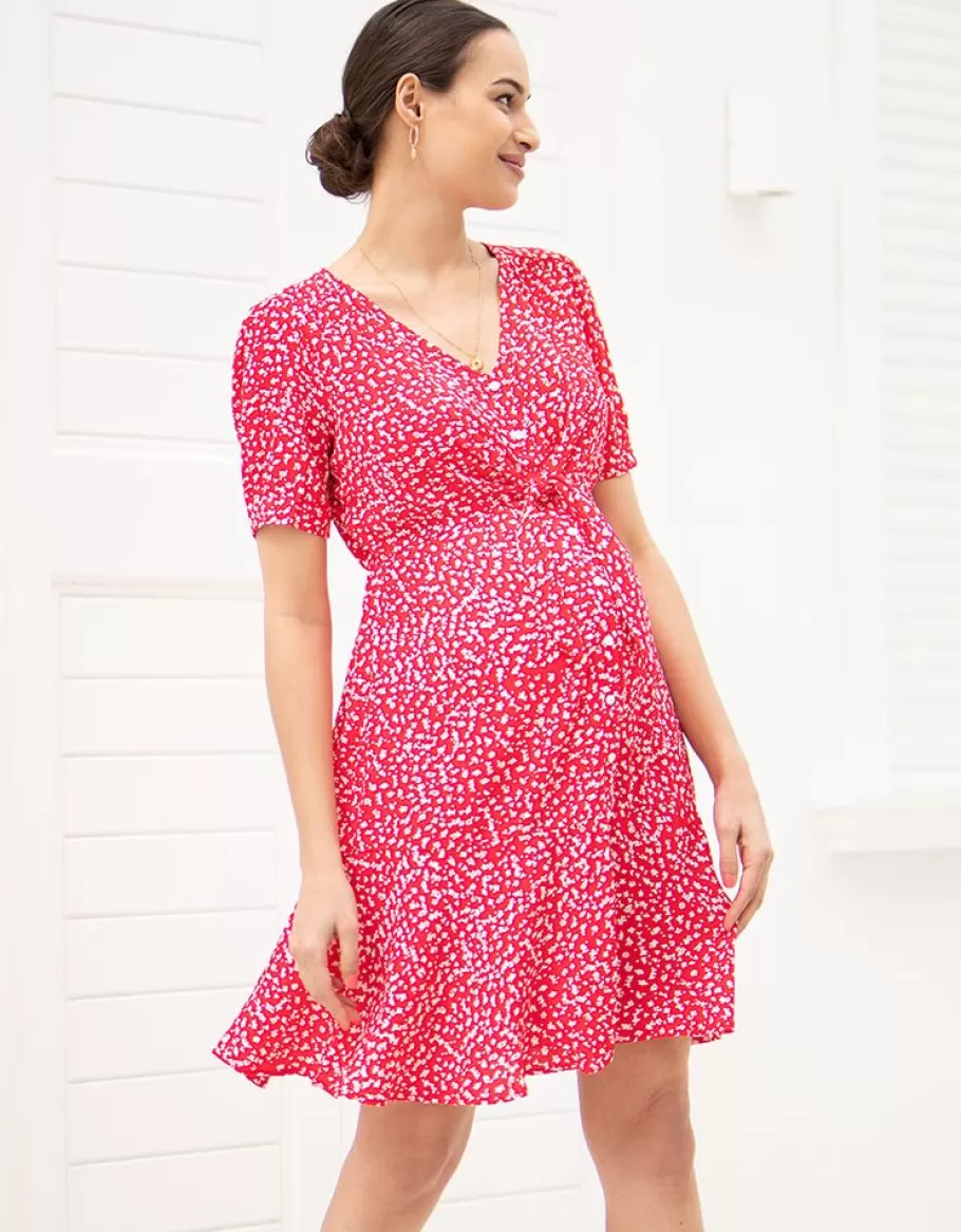 Best Sale Seraphine Vestido Premama Estampado Rojo