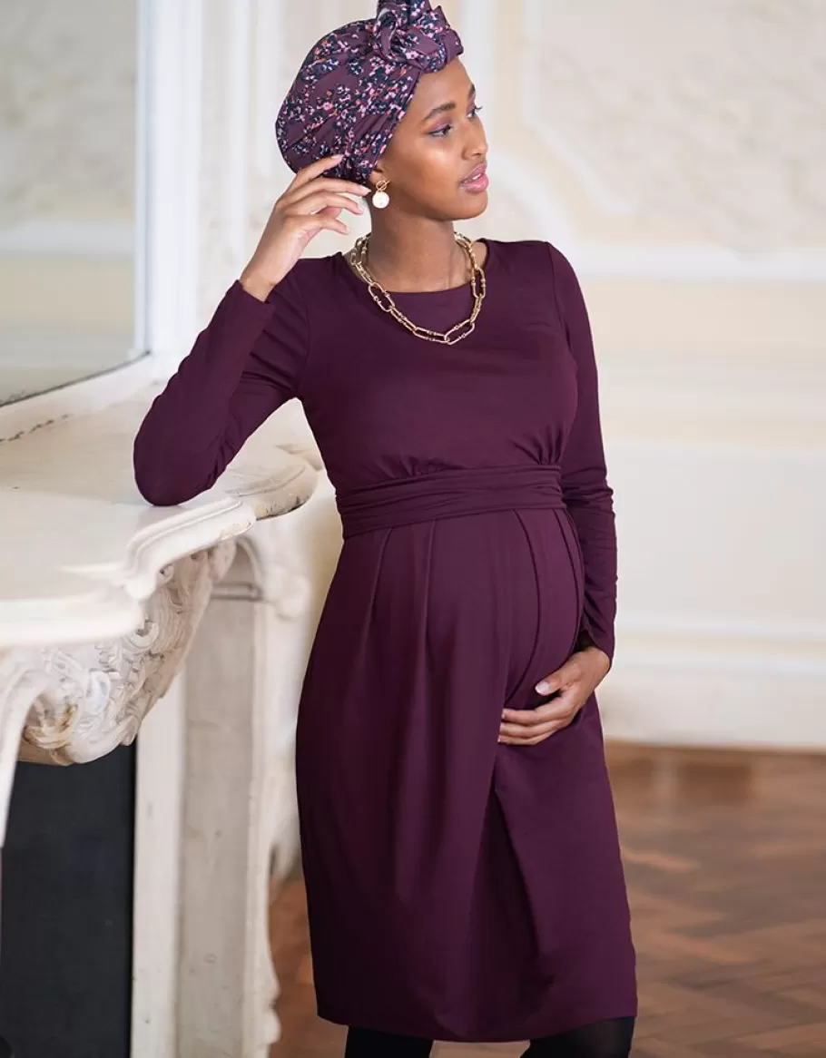 New Seraphine Vestido Premama Y Lactancia Color Burdeos